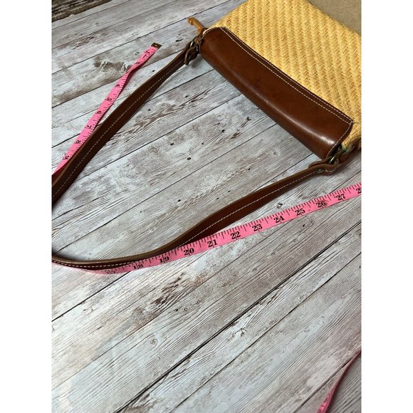 Fossil Straw Woven Shoulder Bag Brown Leather - Picture 12 of 12